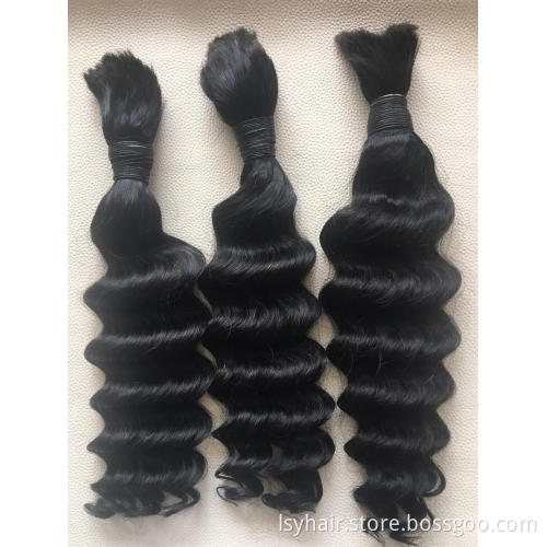 Factory Wholesale Unwefted Bulk Virgin Hair For Braiding, No Weft Braid In 100% Human Hair Bulk Remy Curly Braiding Hair